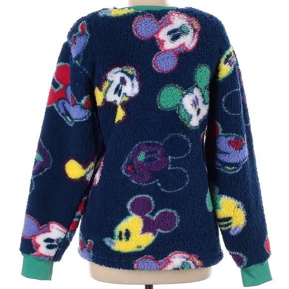 Disney Mickey Mouse Fleece Plush Crewneck Sweater - Picture 2 of 2
